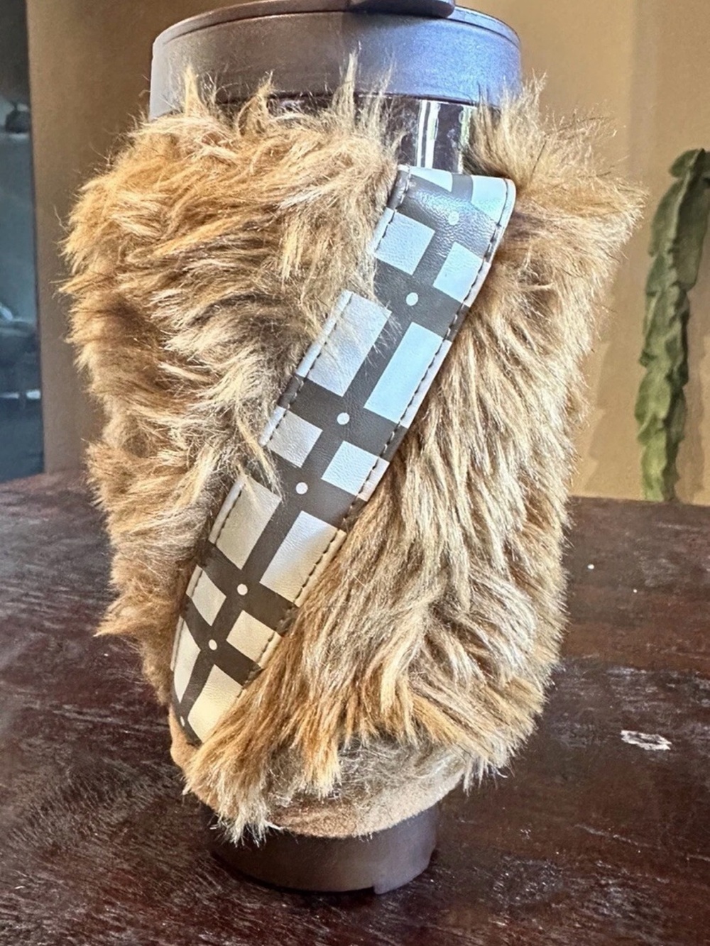 Hallmark Brown Faux Fur Chewbacca travel mug
